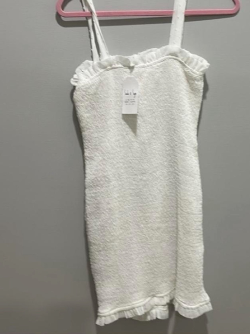 Sadie & Sage White Ruffle-Trim Mini Bodycon Dress - Picture 3 of 4